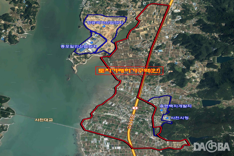 ▲사천시 용현면 토지거래허가구역(안).