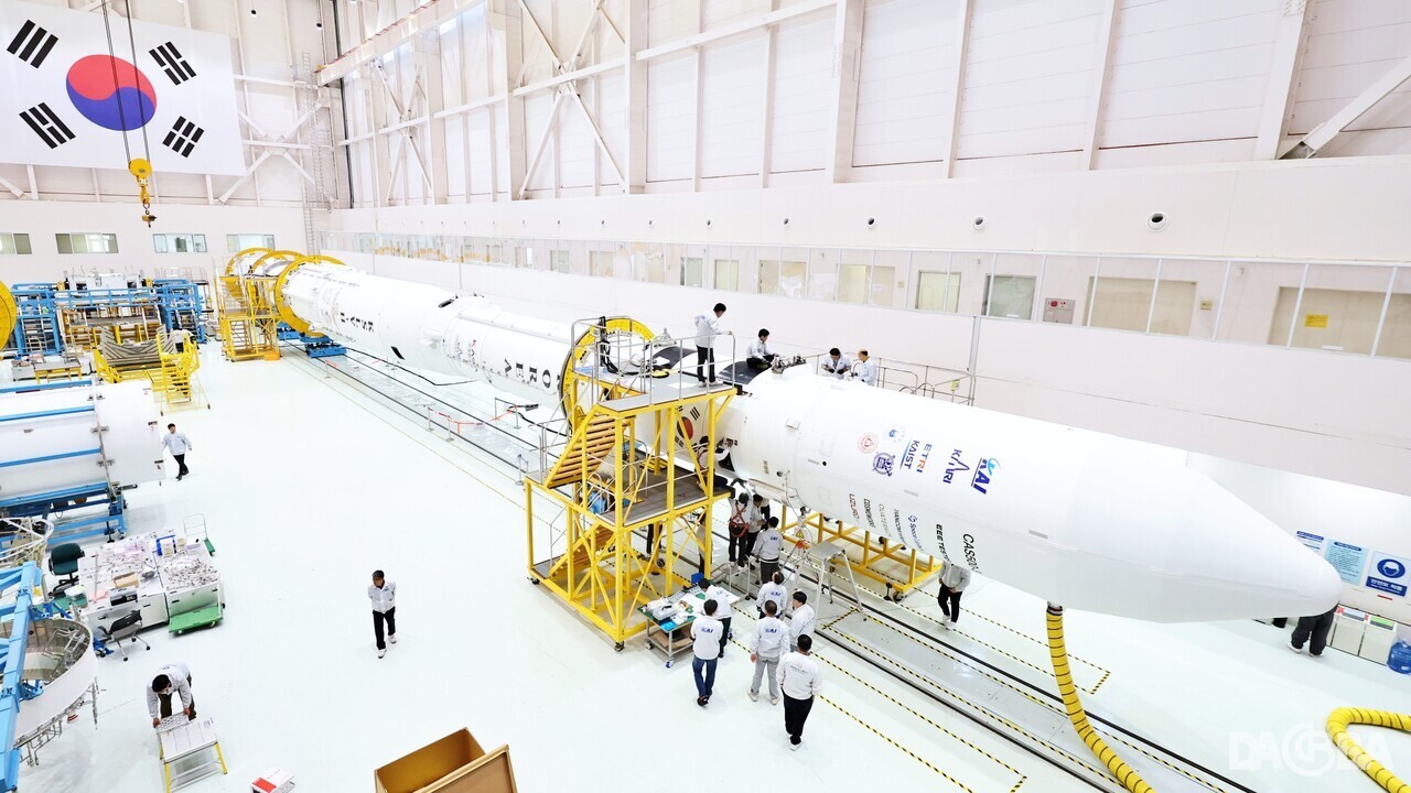 ▲누리호 4차 발사 총조립 현장.(한국항공우주연구원 제공)